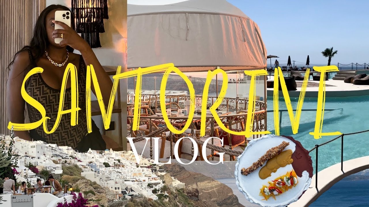 TRAVEL VLOG| SANTORINI GREECE 2022 | Fine dining, beach club, Yacht & more|  Tevalayldn