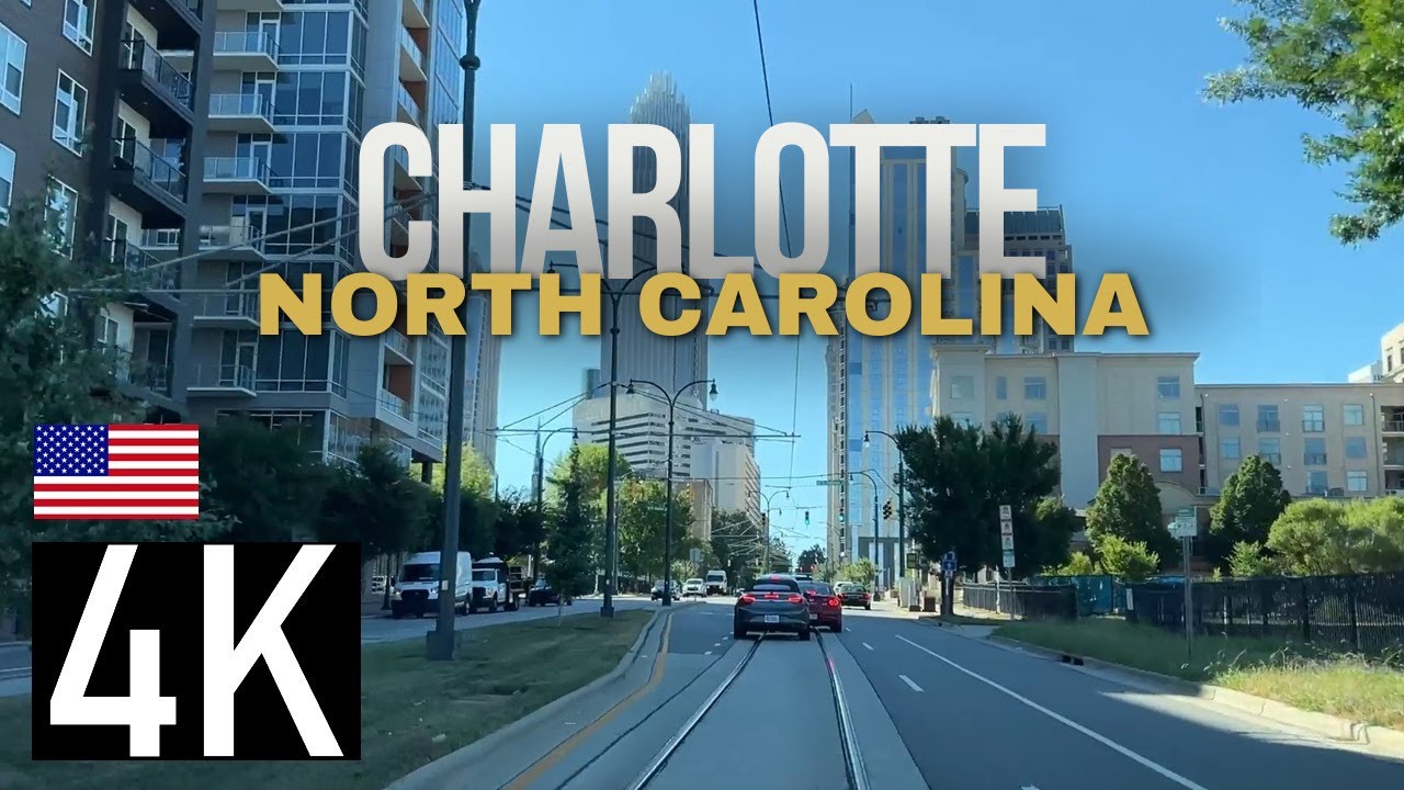 Road Tour of Charlotte, North Carolina in 4K - Driving in Uptown Charlotte & South End - Road Trip