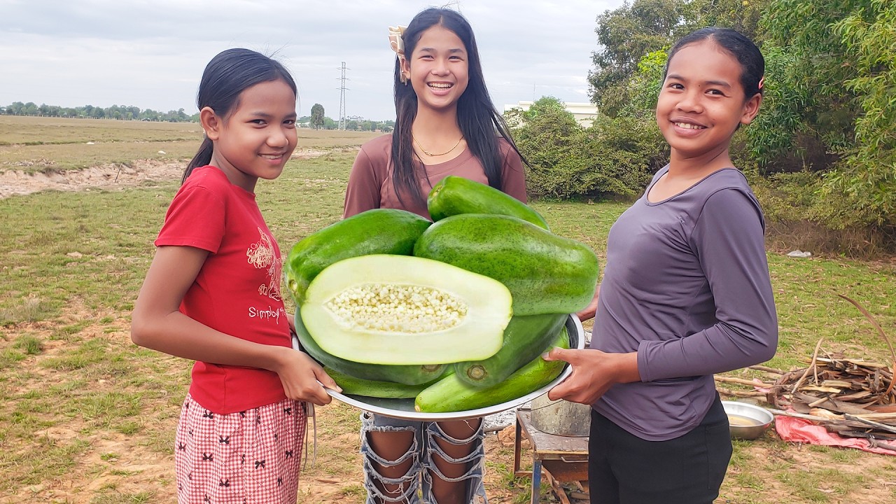 Amazing Papaya cooking  with Flour  recipe in my countryside
