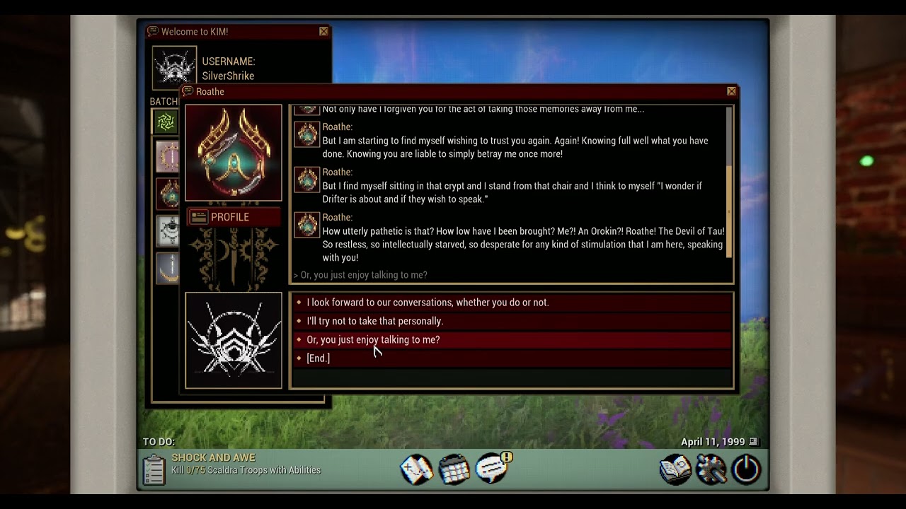 Warframe The Old Peace: Roathe on if the Drifter wishes to speak