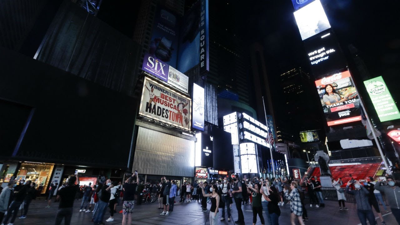 Times Square goes dark to show support for NYC businesses