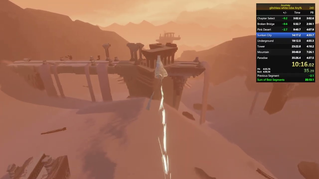 Journey Speedrun White Robe Any% Glitchless  PC 35:17