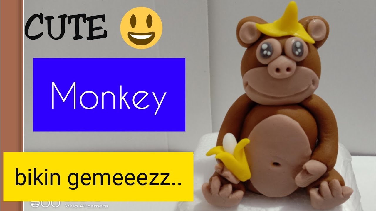 Figurin monyet unyu | how to make fondant monkey