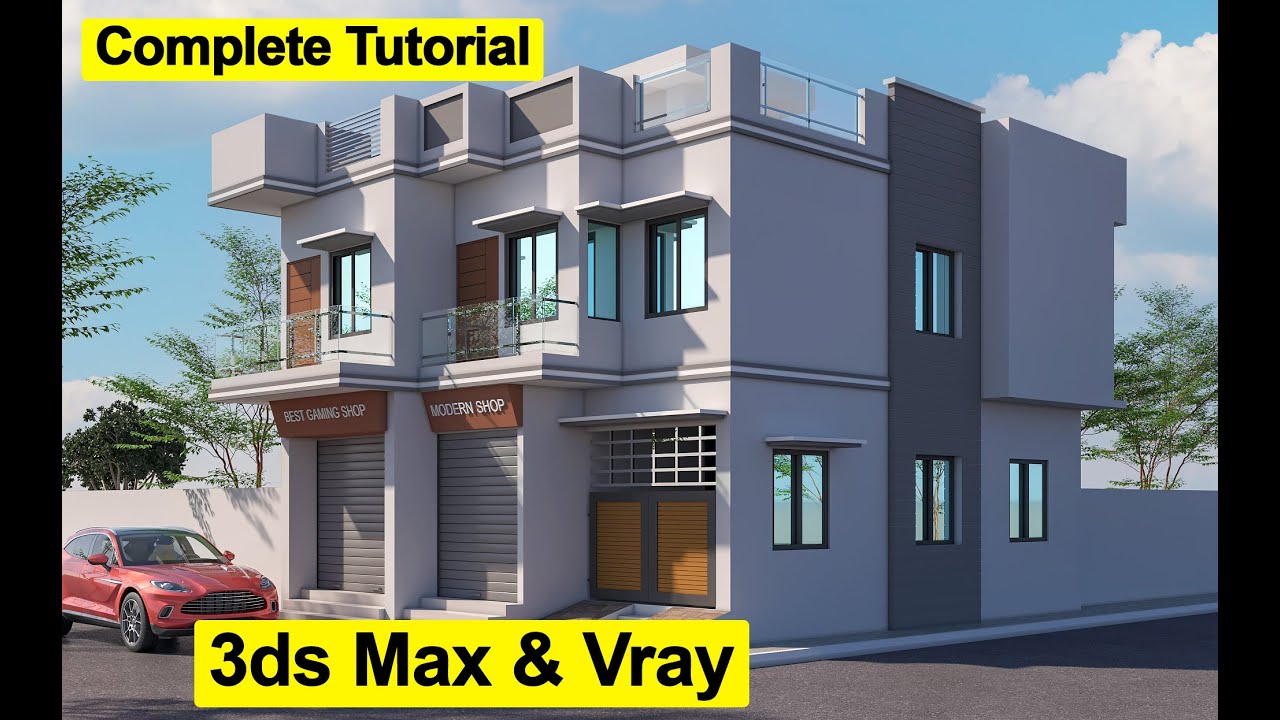 Complete Tutorial  | How To Make Front Elevation in 3ds Max Vray in Hindi | Urdu