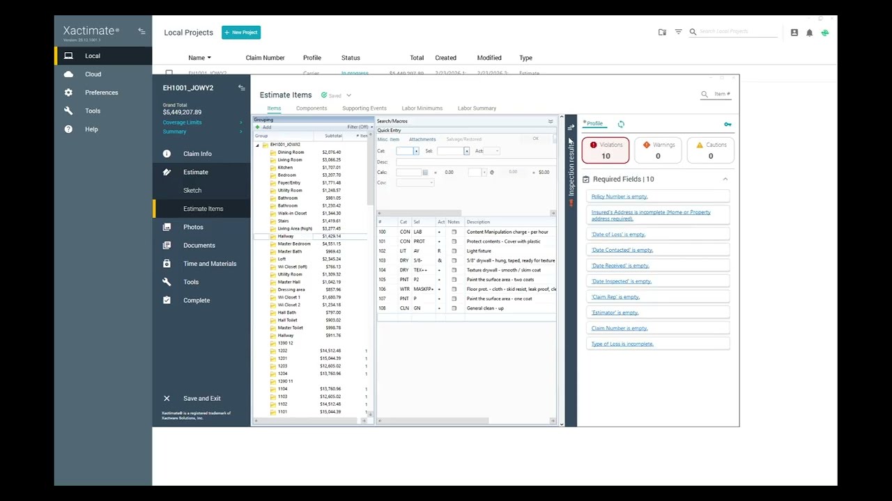 How to import ESX file to Xactimate