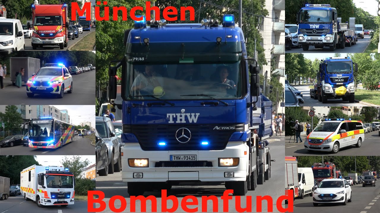 THW WLF | Einsatzfahrten zu Bombenfund in München-Schwabing
