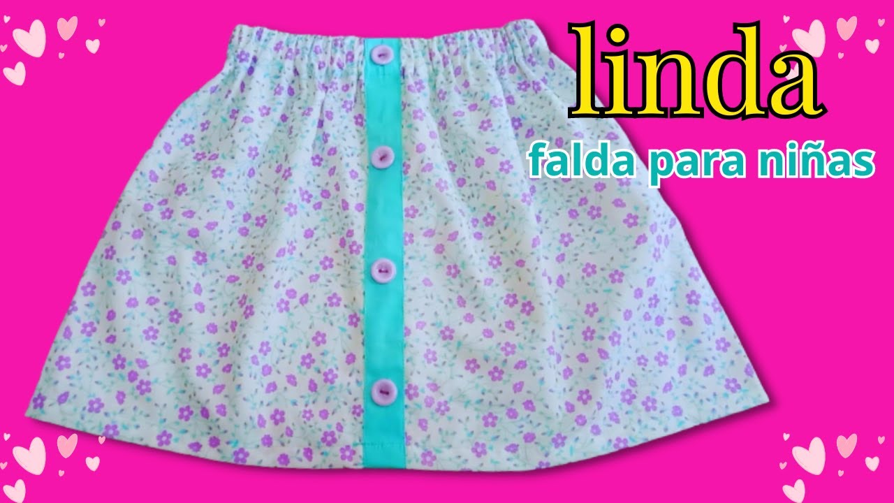 como hacer falda para ni&ntilde;as sin patr&oacute;n / tutorial de costura sin molde / aprende costura /costura