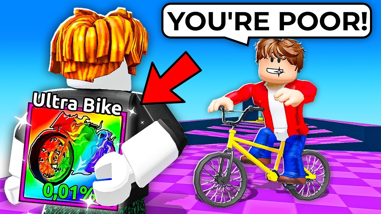 I Pretended To Be a Noob, Then Used a 0.01% ULTRA BIKE in Bike Obby!