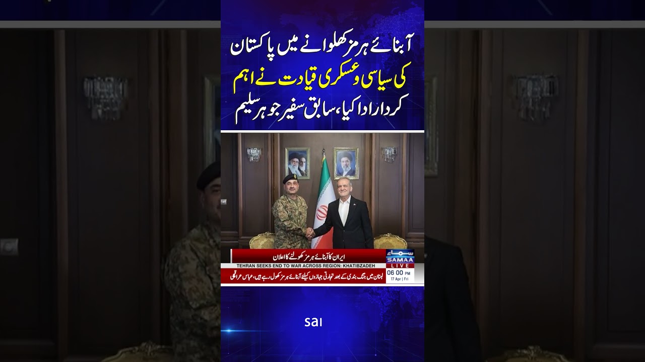 Pakistan&rsquo;s  Leadership Played Key Role in Reopening Strait of Hormuz: Johar Saleem