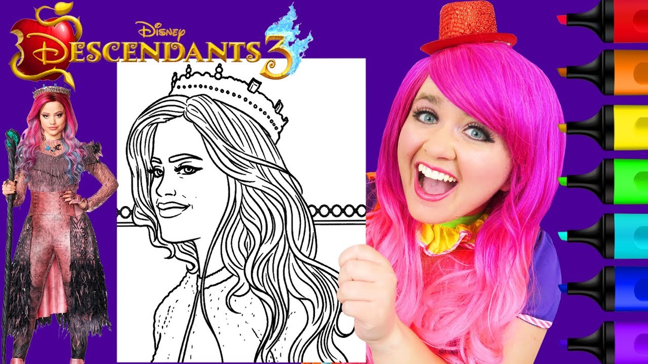 Coloring Princess Audrey Descendants 3 Disney Coloring Page Prismacolor Markers | KiMMi THE CLOWN