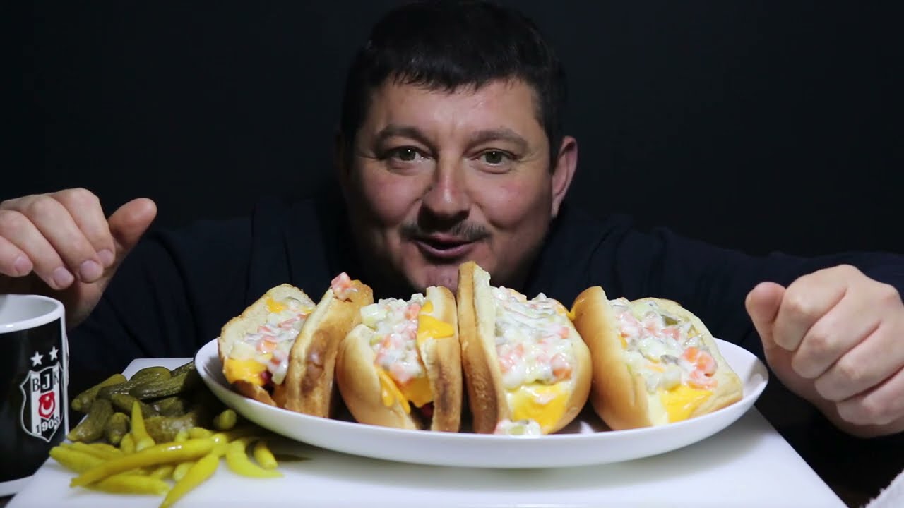 ASMR TURKİSH HotDog Amerikan Salatası Çedar Peynir/HotDog American Slate Cheddar Cheese #NeromASMR