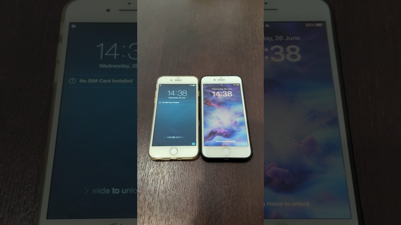 iPhone 6 on iOS 8 vs iPhone 8 on iOS 16 boot up test #shorts #iphone6 #ios8 #iphone8 #ios16
