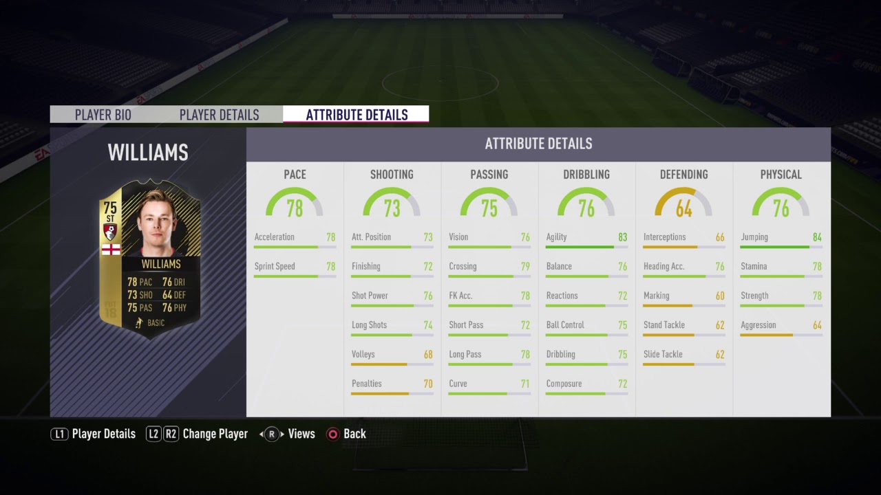 FIFA 18 Danny Williams and Alex Hunter UT cards and in game stats