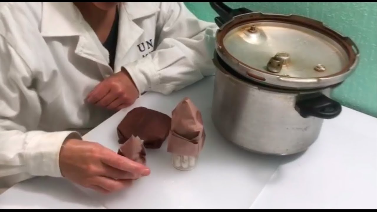 Esterización de material, haciendo uso de una olla de presión