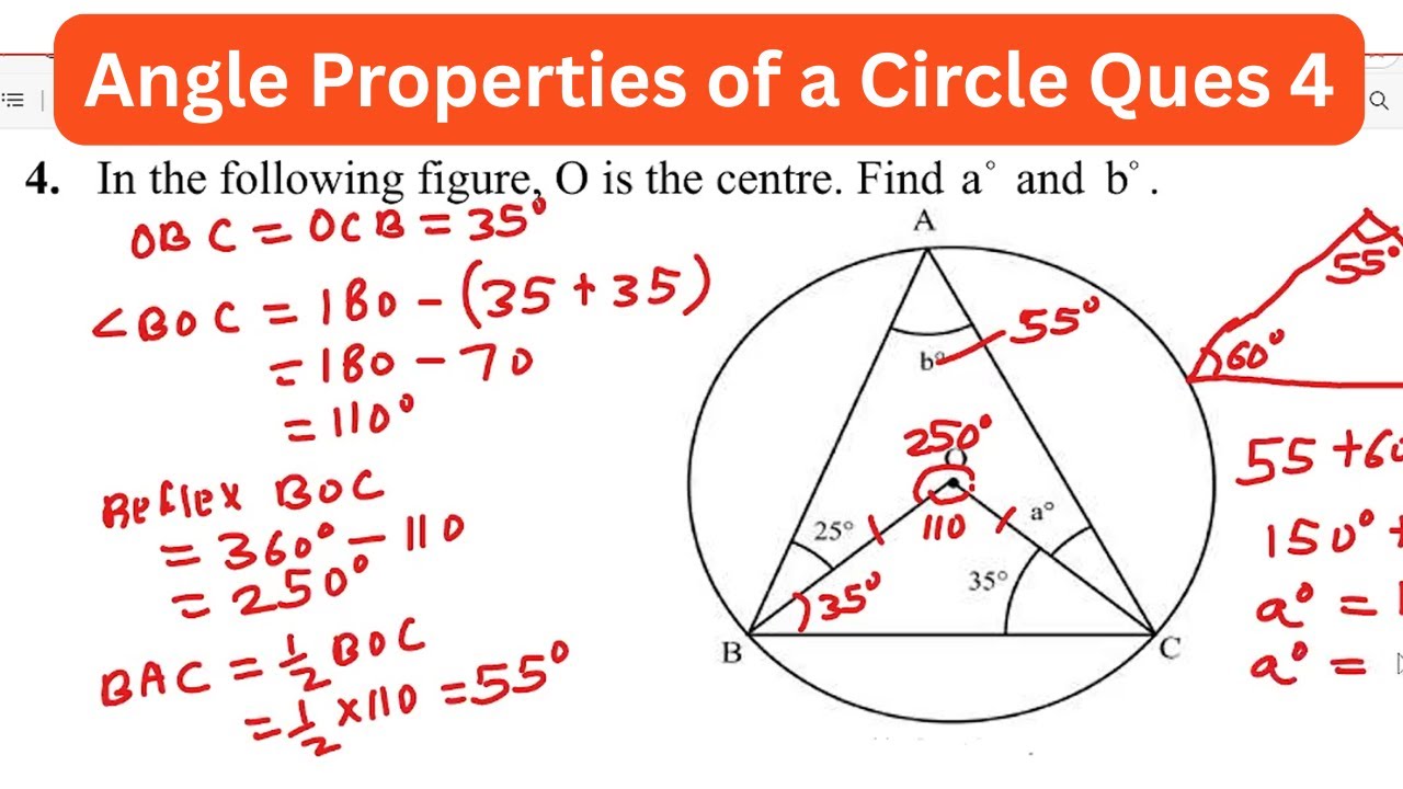 Angle properties of a circle question 4, KCSE 2025 Mathematics Paper 2