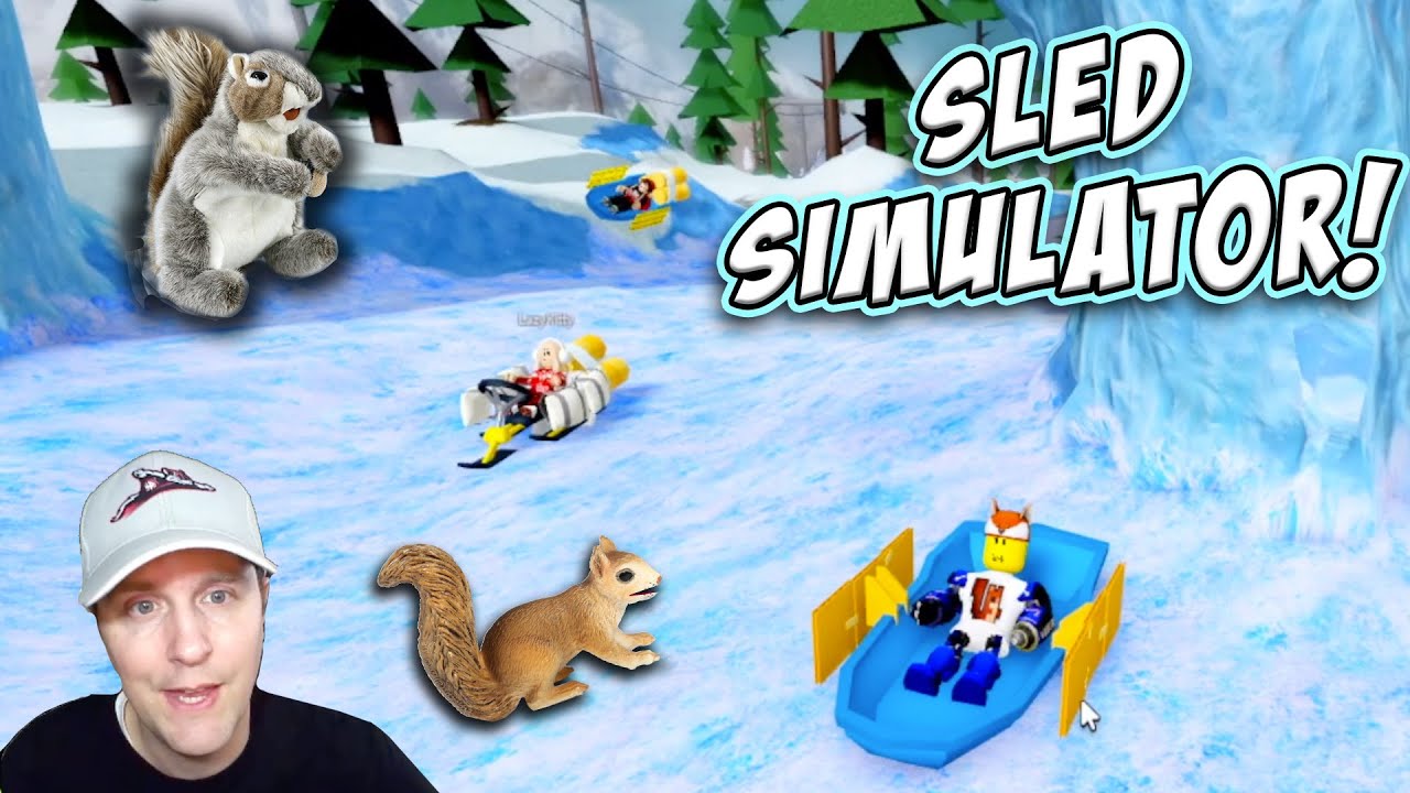 SQRL Stampede Plays Sled Simulator ROBLOX Gaming! Weeee