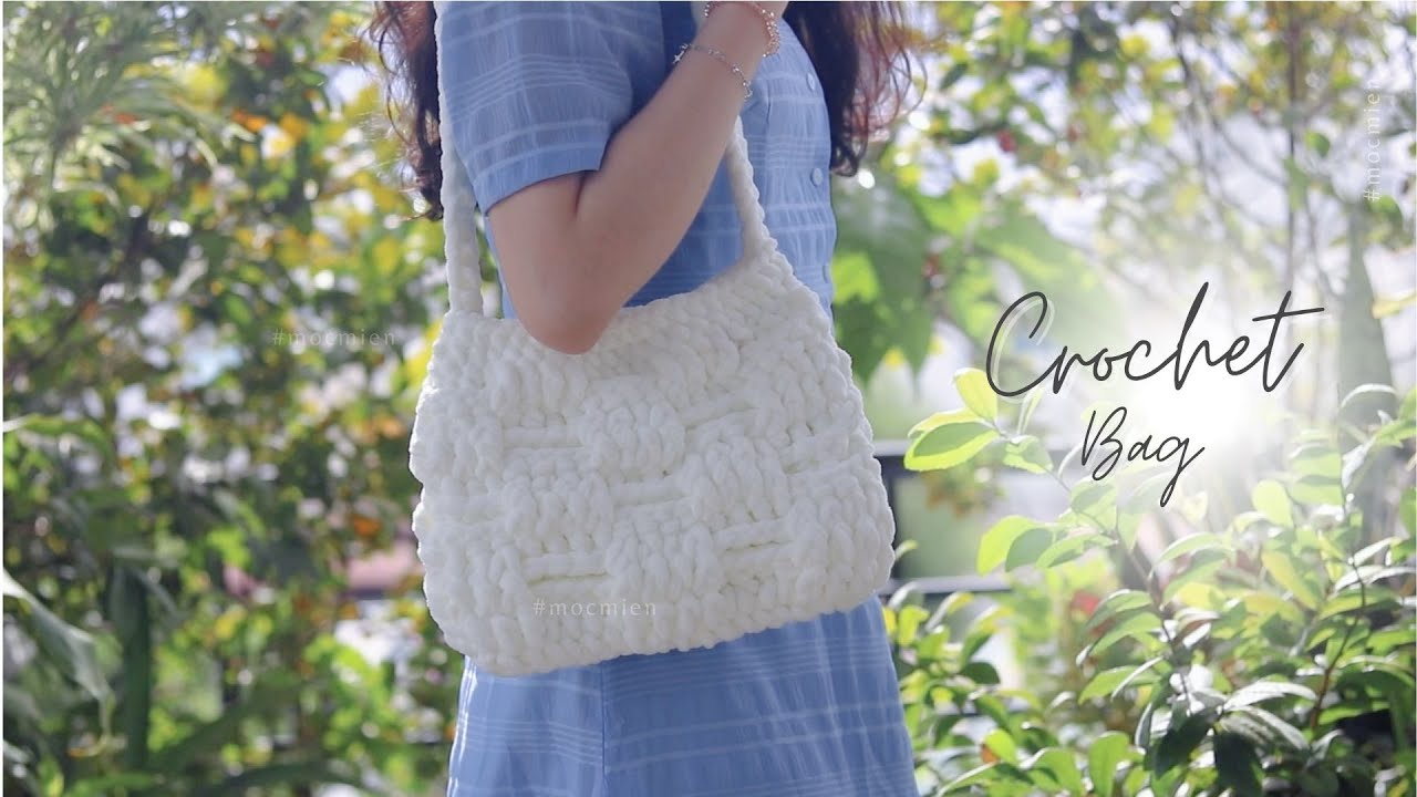 [Eng sub] Crochet bag | Hướng dẫn cách móc túi nhung đũa caro đơn giản | Moc Mien crochet