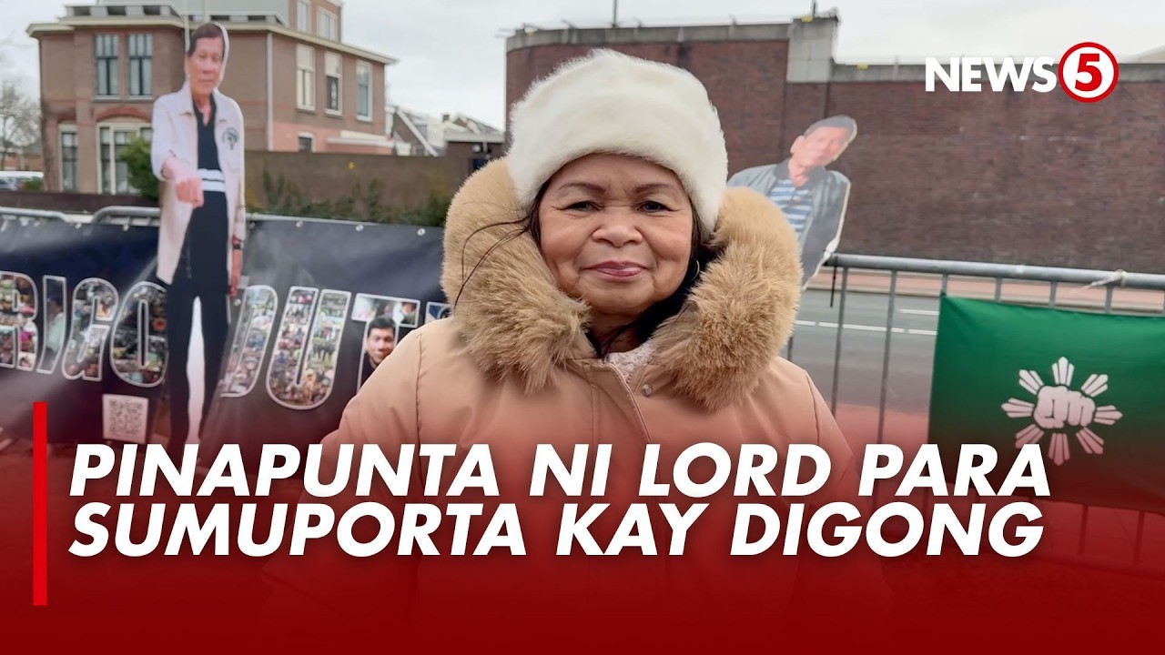 'Sabi ni Lord': Tagasuporta ni ex-pres. Duterte, dumayo sa The Hague bago ang hearing