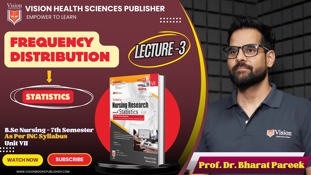 FREQUENCY DISTRIBUTION - STATISTICS | LECTURE 3 | BSC NURSING 7TH SEMESTER.