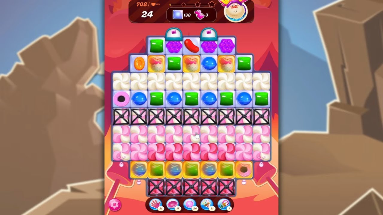 Candy Crush Saga LEVEL 708 NO BOOSTERS&nbsp;(new version)🐟☑️