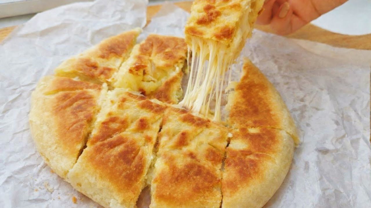 Без духовки,без дрожжей – Легкий сырно-картофельный хлеб