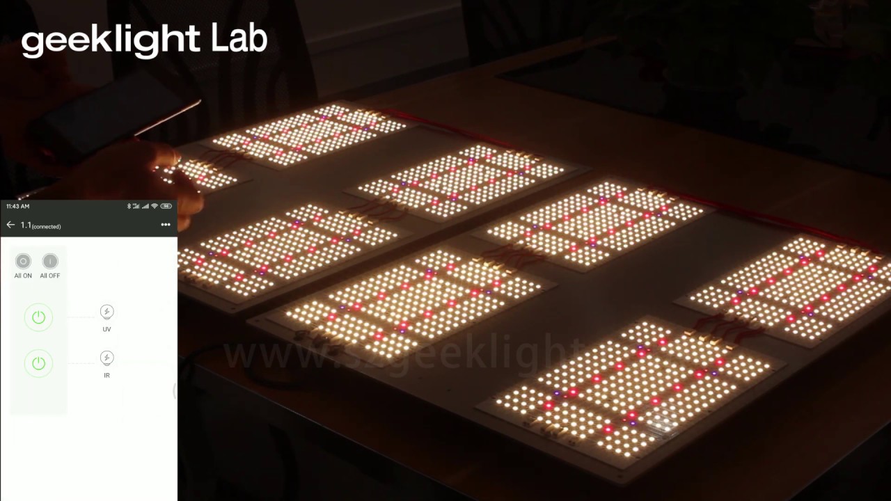 2020 GeekLight Led Grow Light/Quantum Boards Bluetooth/Remote control System Version 2 Testing video