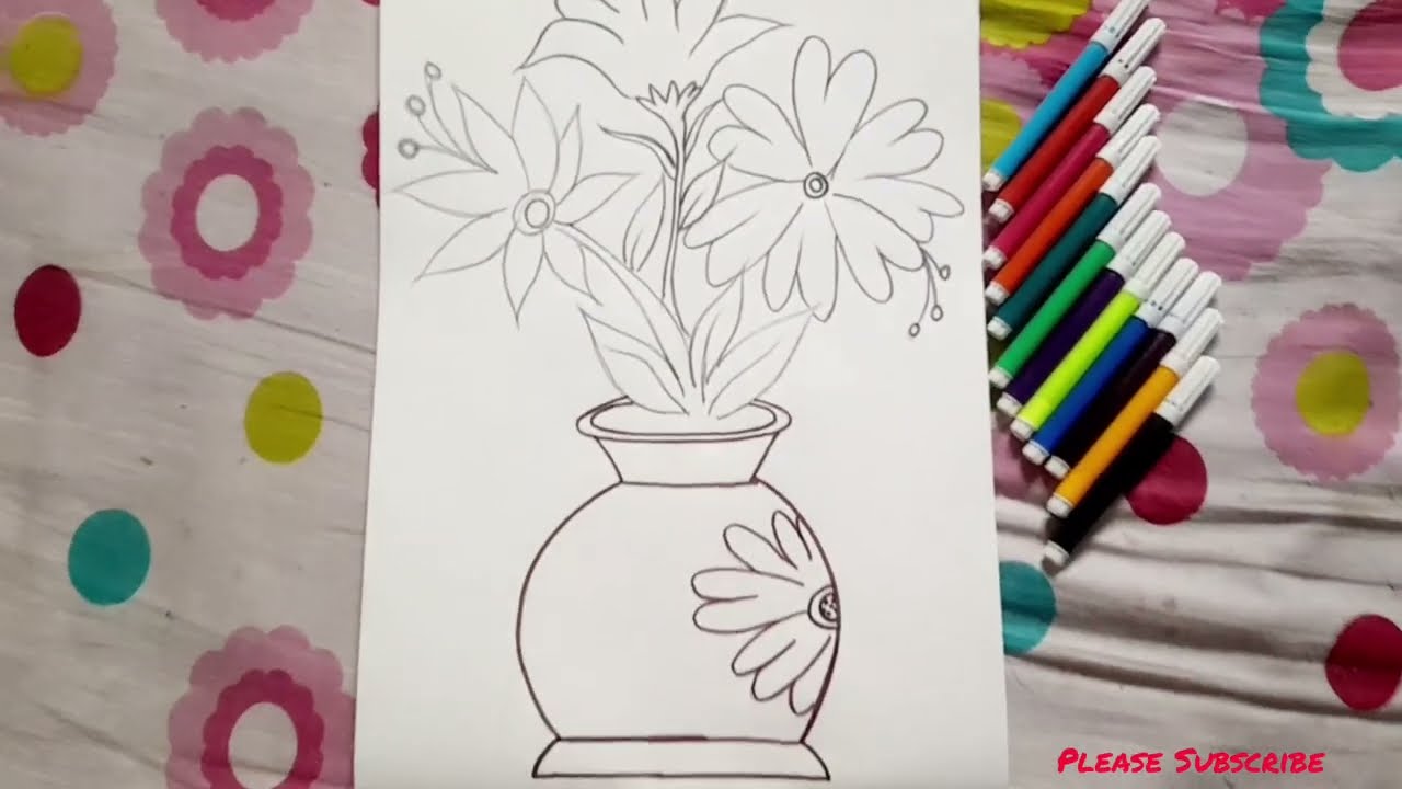 Simple and Beautiful Flower Art  #YouTube #drawing #views 