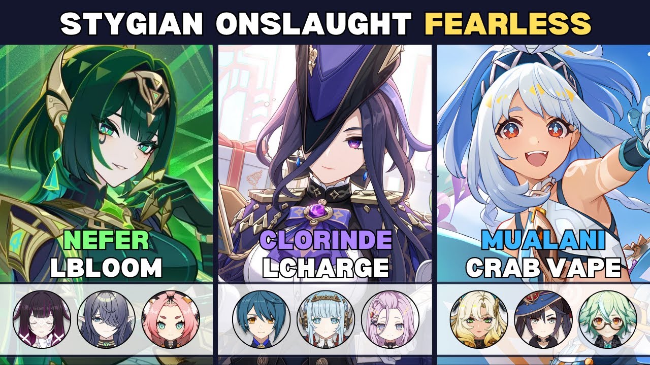 Stygian Onslaught 6.3 - Lv 5 Fearless | Nefer, Clorinde, Mualani | Genshin Impact