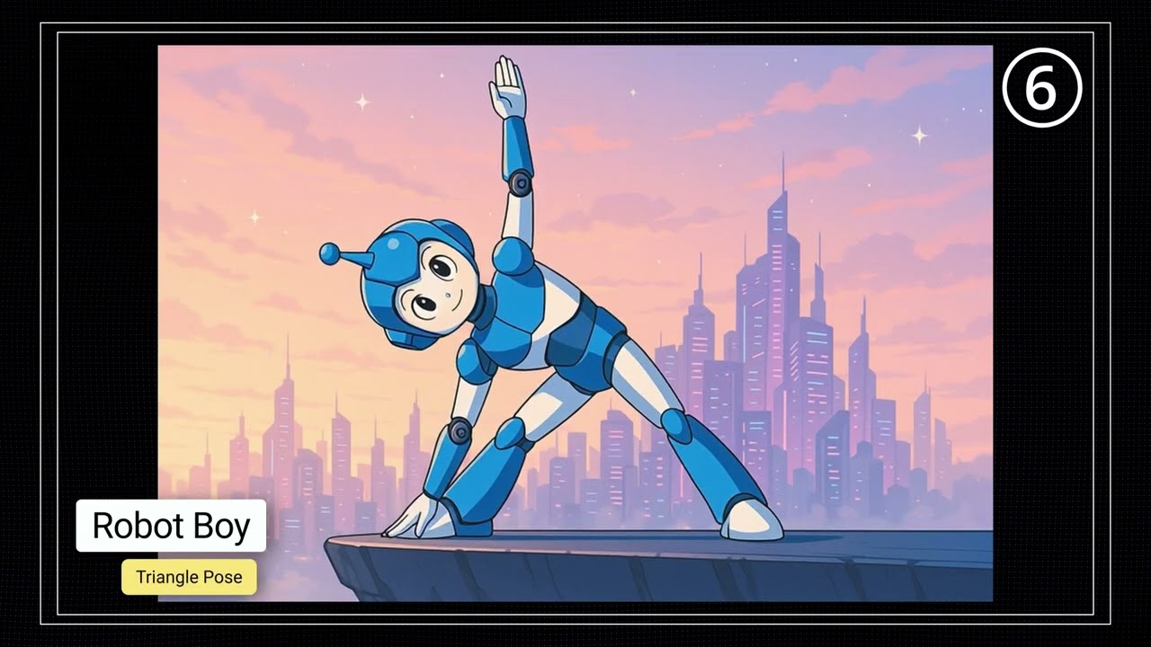 Robot Yoga Adventure: 2-Minute Anime Robot Yoga Flow for Kids 🤖✨