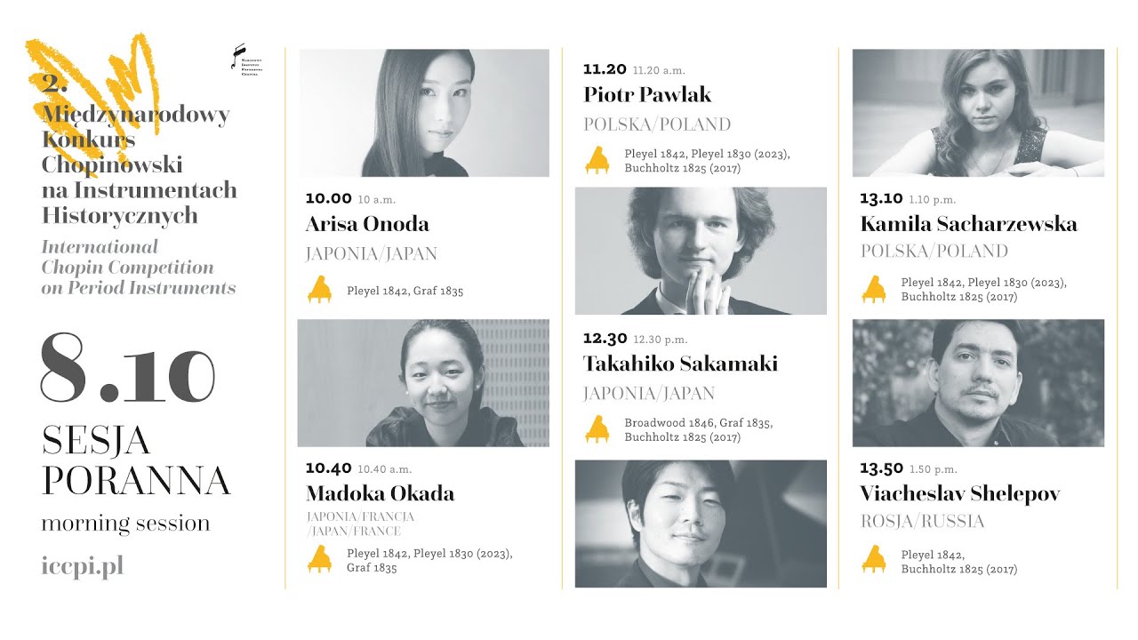 2nd International Chopin Competition on Period Instruments (first round), session 1, 8.10.2023