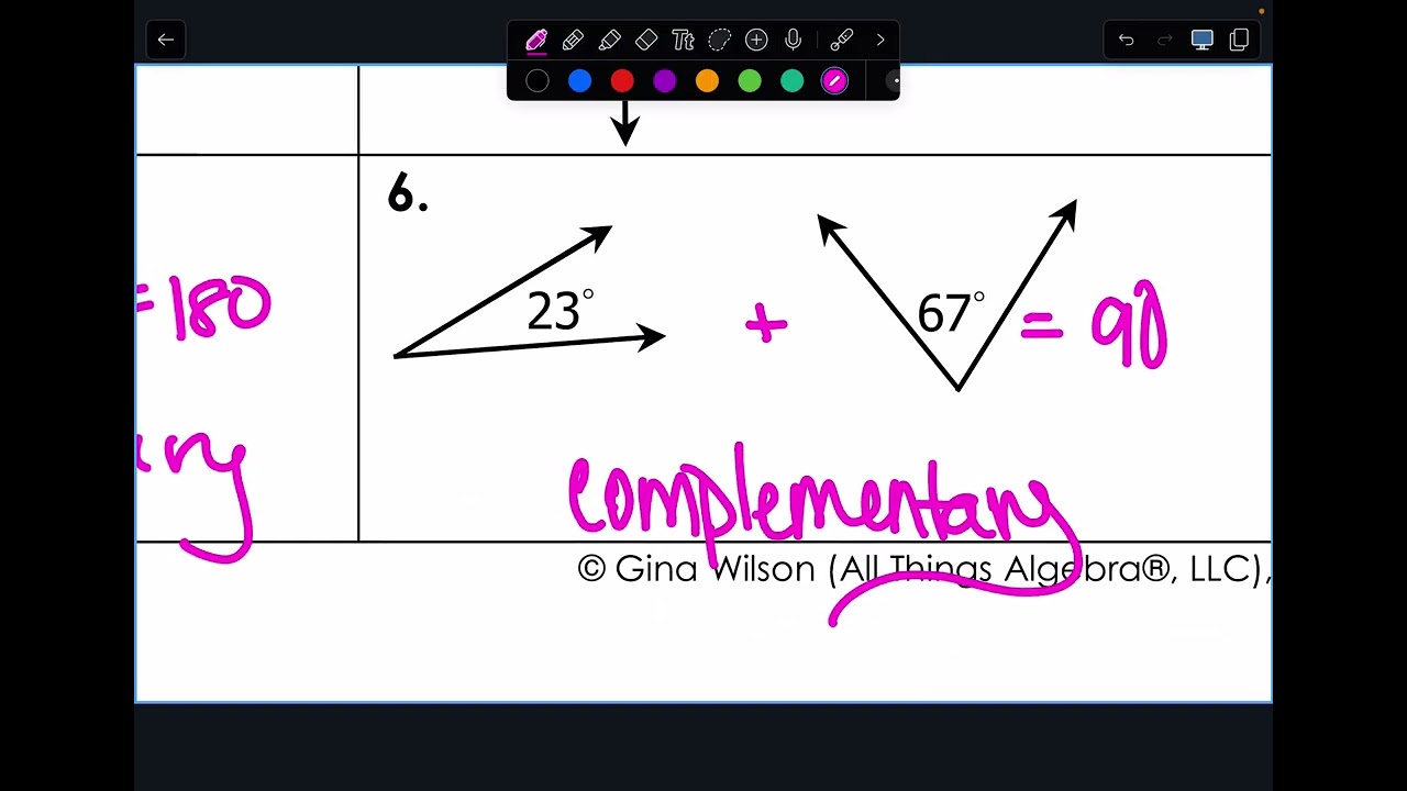 Angle relationships algebra 1/9/26