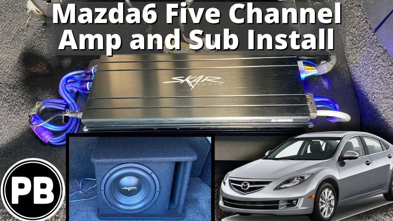 Установка пятиканального усилителя и сабвуфера для Mazda 6 2009–2013 годов выпуска