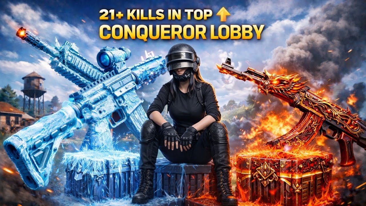 INSANE 21+ KILLS 🔥 | M416 Glacier + AKM | PUBG Mobile Conqueror Lobby