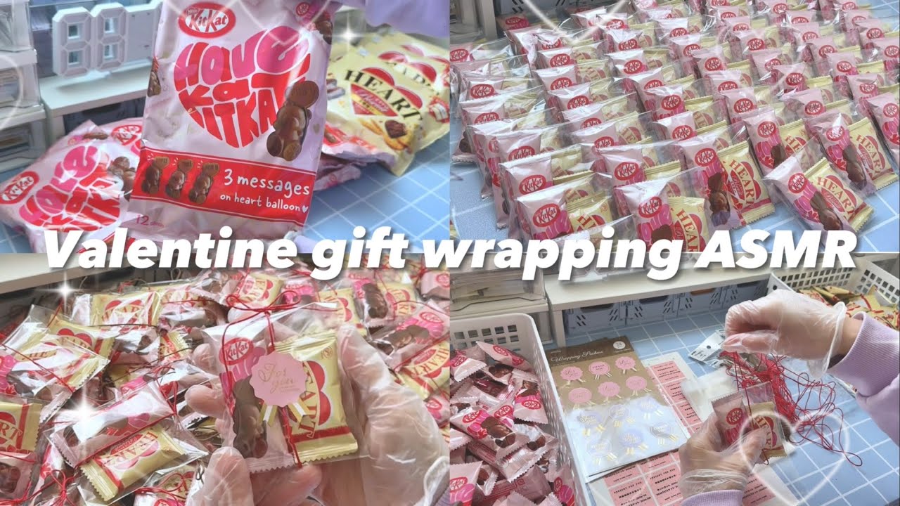 バレンタイン限定キットカット🍫ラッピングASMR🧸💓梱包動画