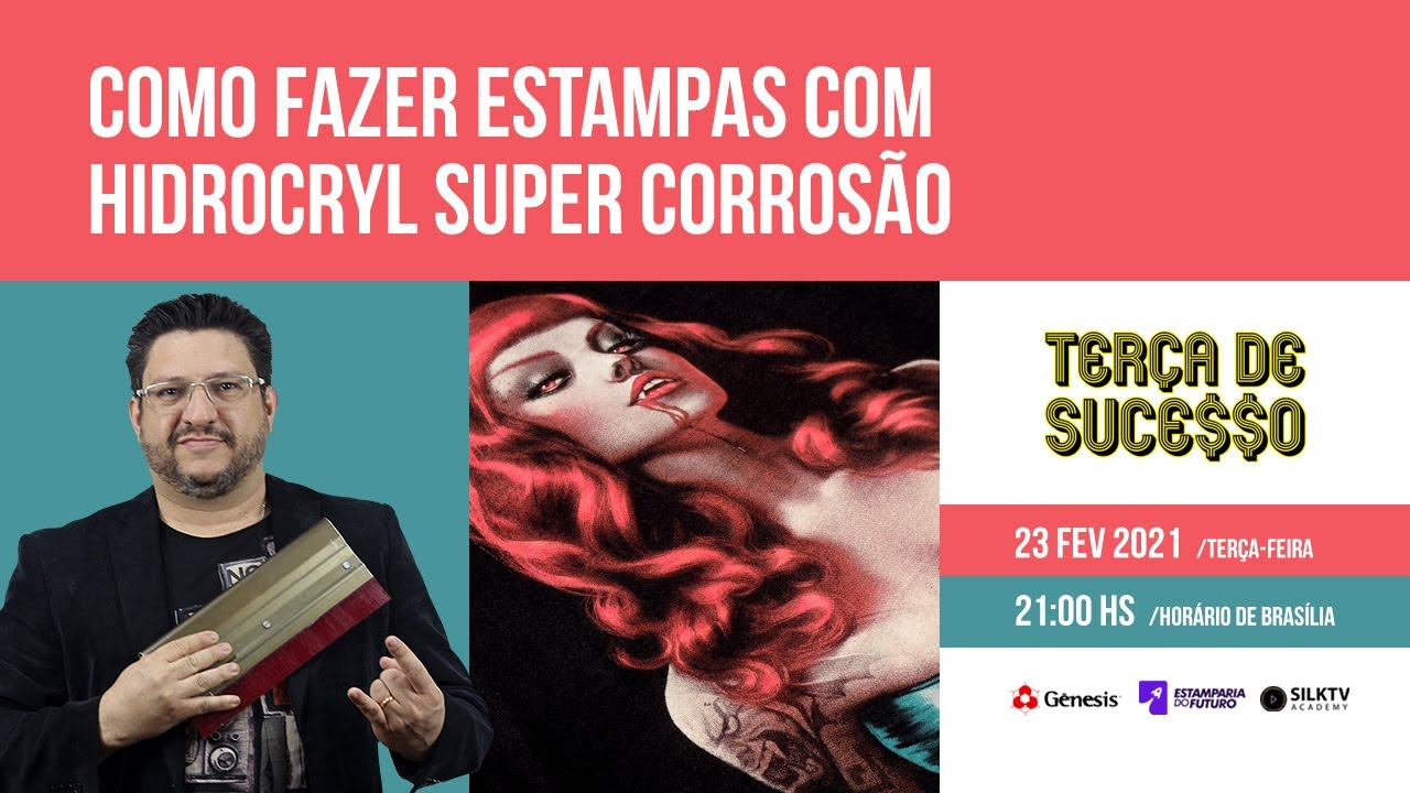 #137​ 🔴 (23/02/21) Como fazer estampas com Hidrocryl Super Corros&atilde;o