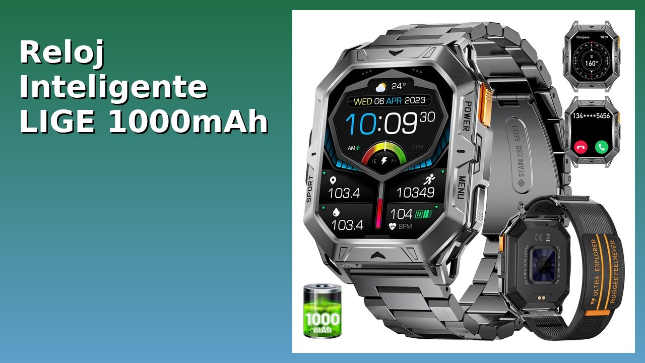 RESE&Ntilde;A (2025) : Reloj Inteligente LIGE 1000mAh. DETALLES ESENCIALES
