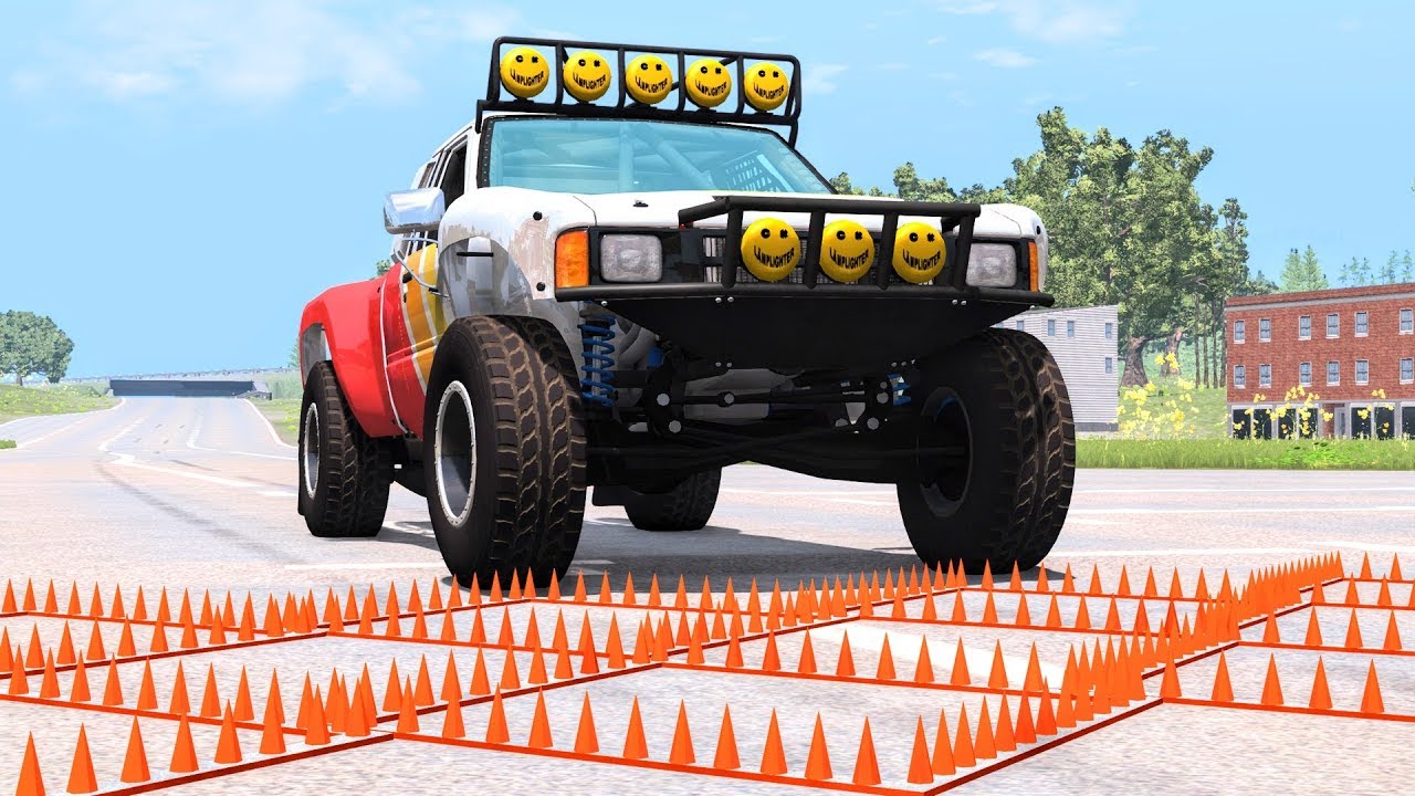Massive Spike Strip Pileup Crashes #43 – BeamNG Drive | CrashBoomPunk
