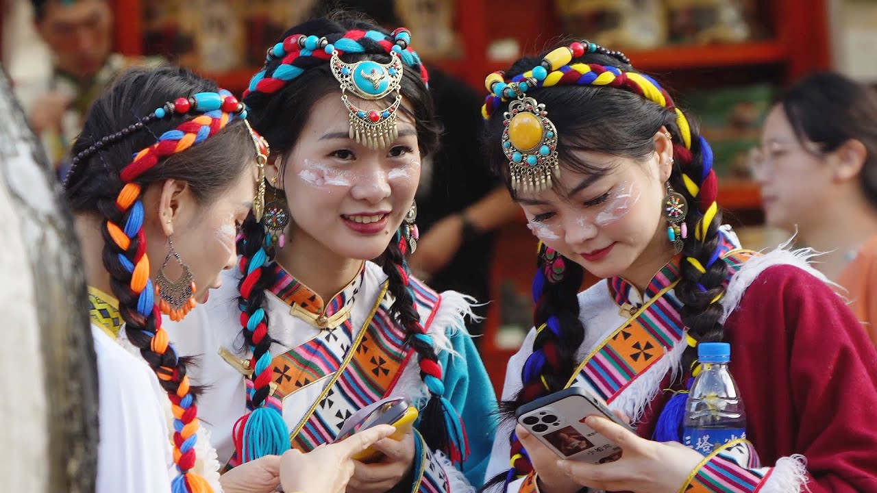 People visit the old city in Shangri-la Yunnan Province China