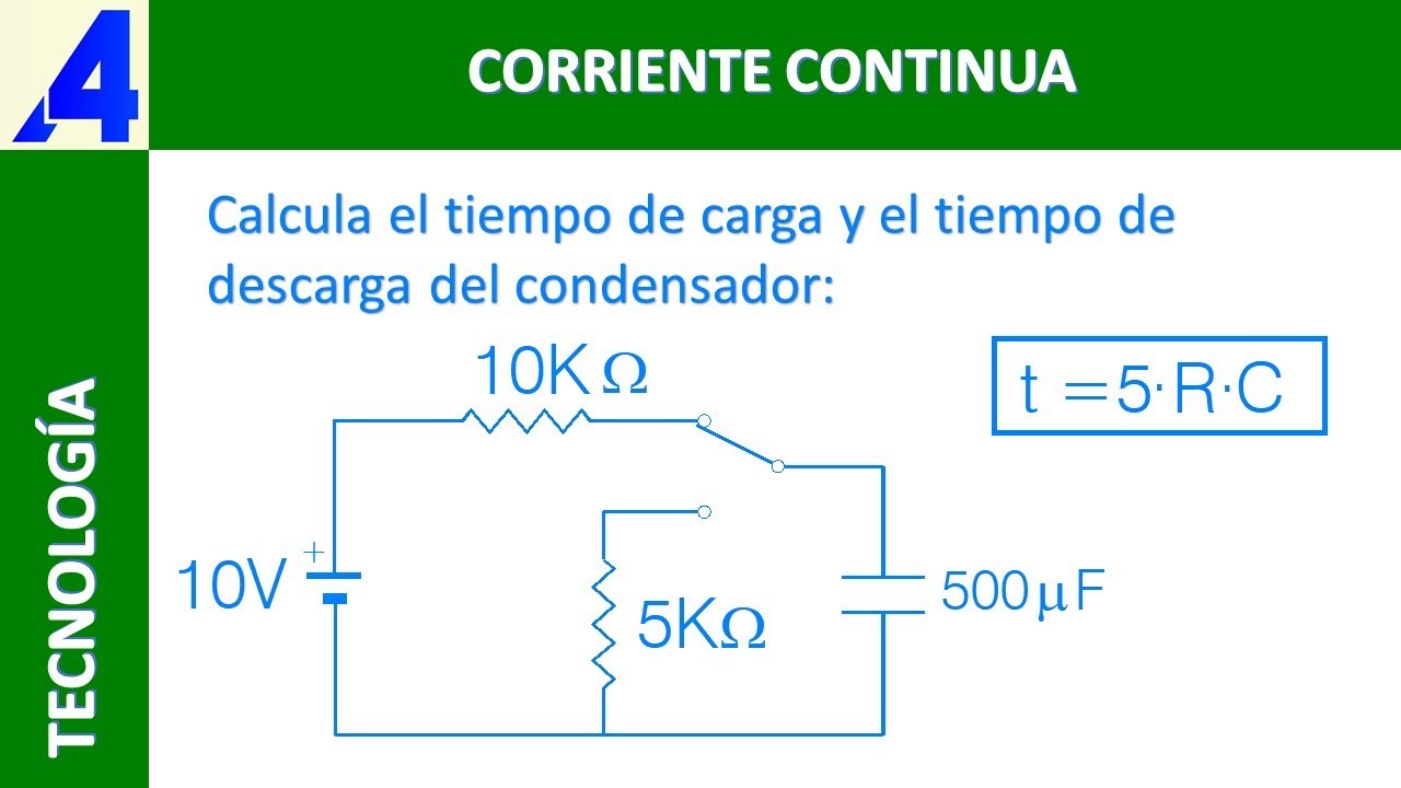 COMO CALCULAR EL TIEMPO DE CARGA Y DE DESCARGA DE UN CONDENSADOR.