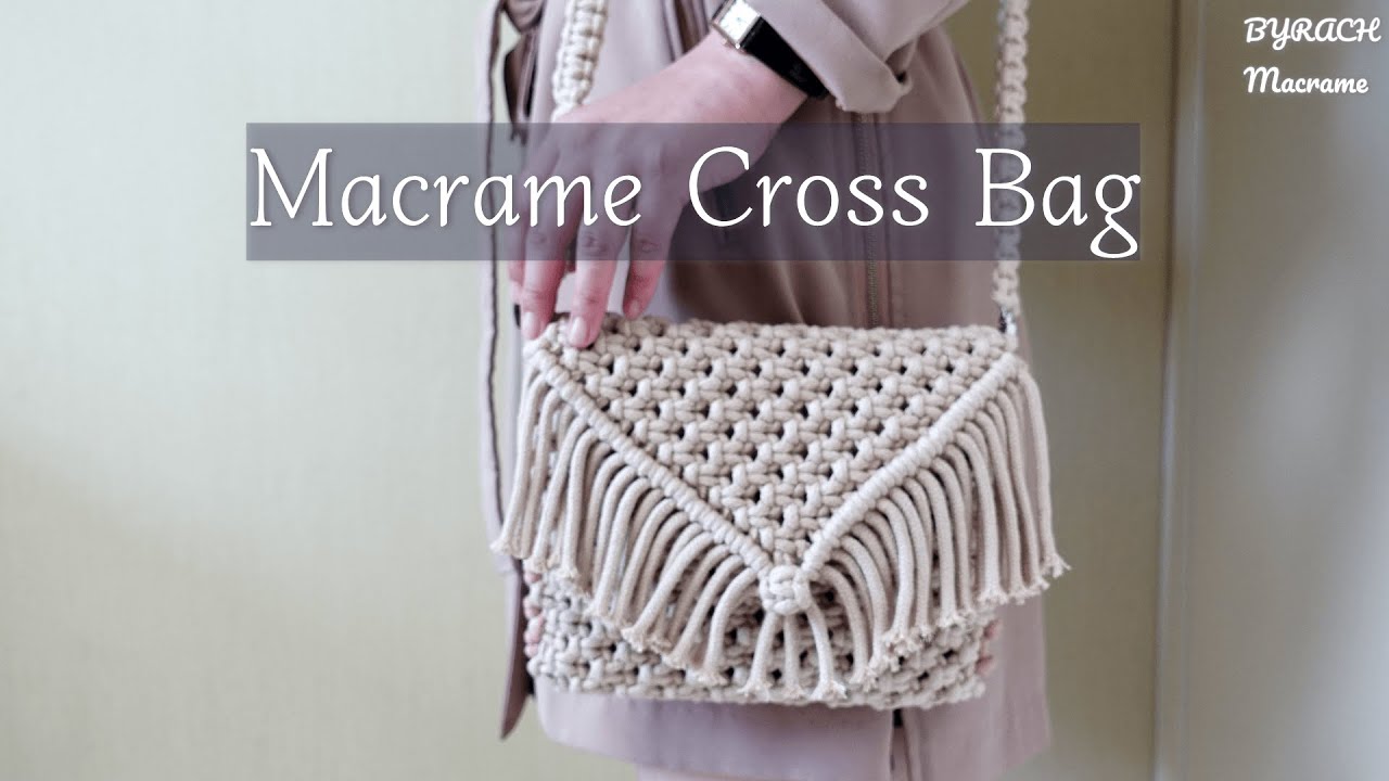 Macrame Cross Body Bag Easy Tutorial 마크라메 크로스백(#2) 쉽게 만들기