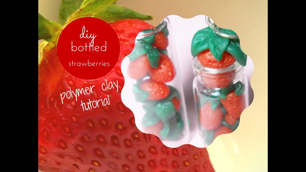 Bottled Strawberries ❦ Fragole in bottiglia ❧ Bottle Charm + Polymer Clay ~ Tutorial