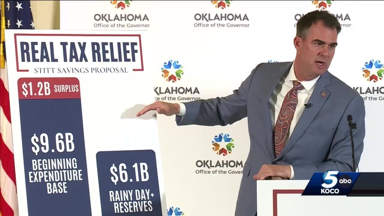 Gov. Kevin Stitt announces tax relief plan amid high state savings