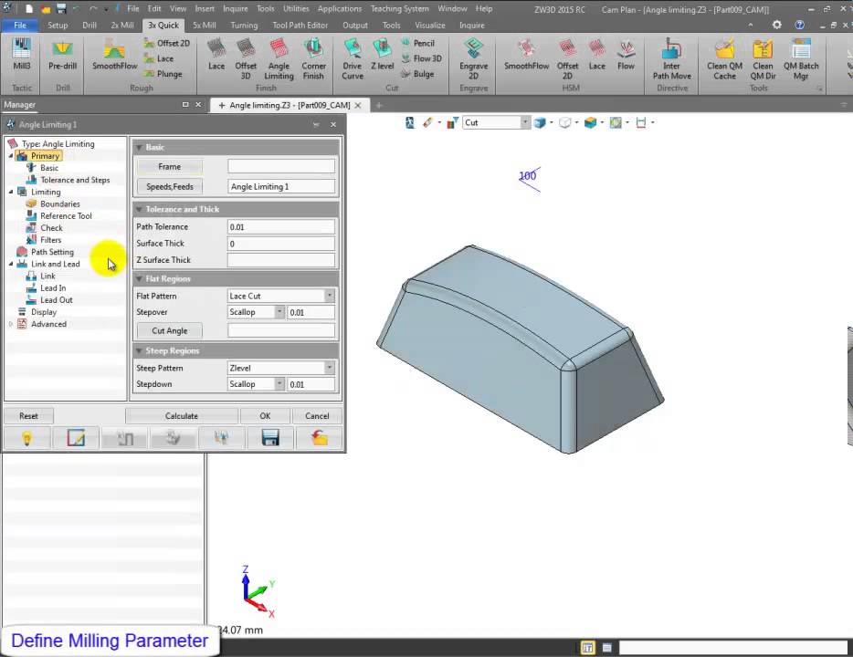 ZW3D CAM 3X - Angle Limiting