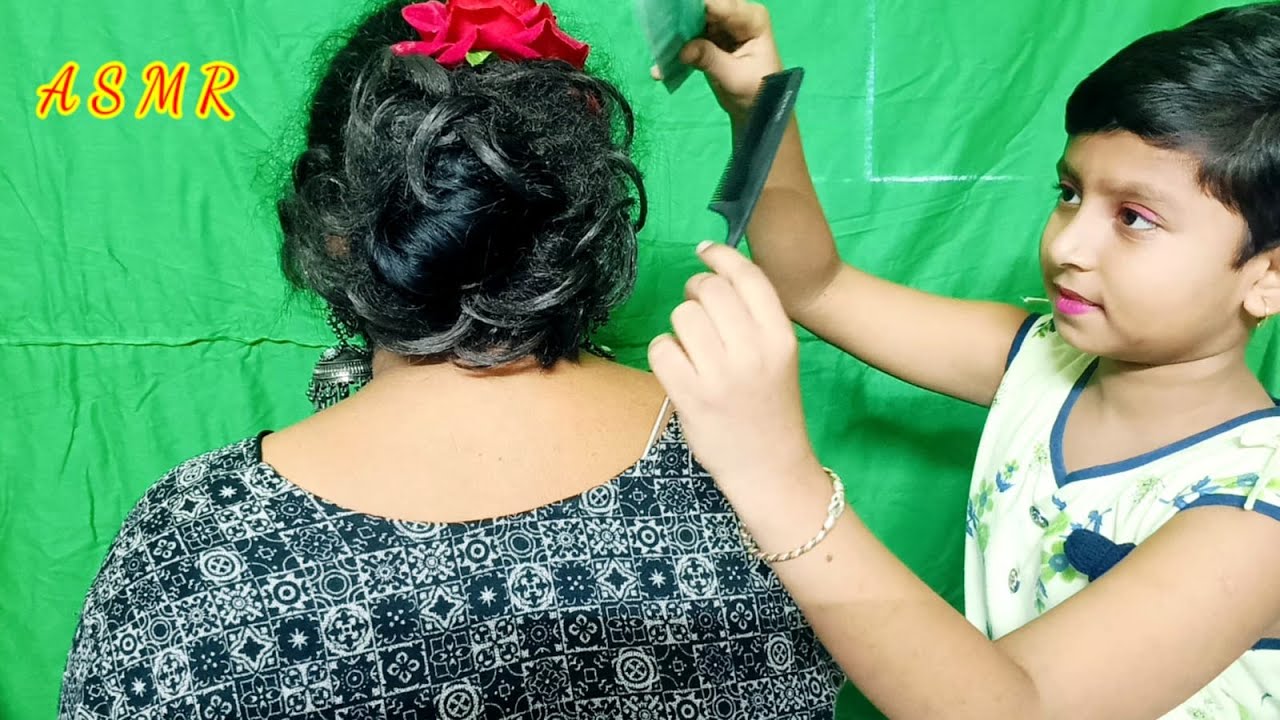 Doing  asmr sister does does my Hair Style for #relaxing #asmr #makeup