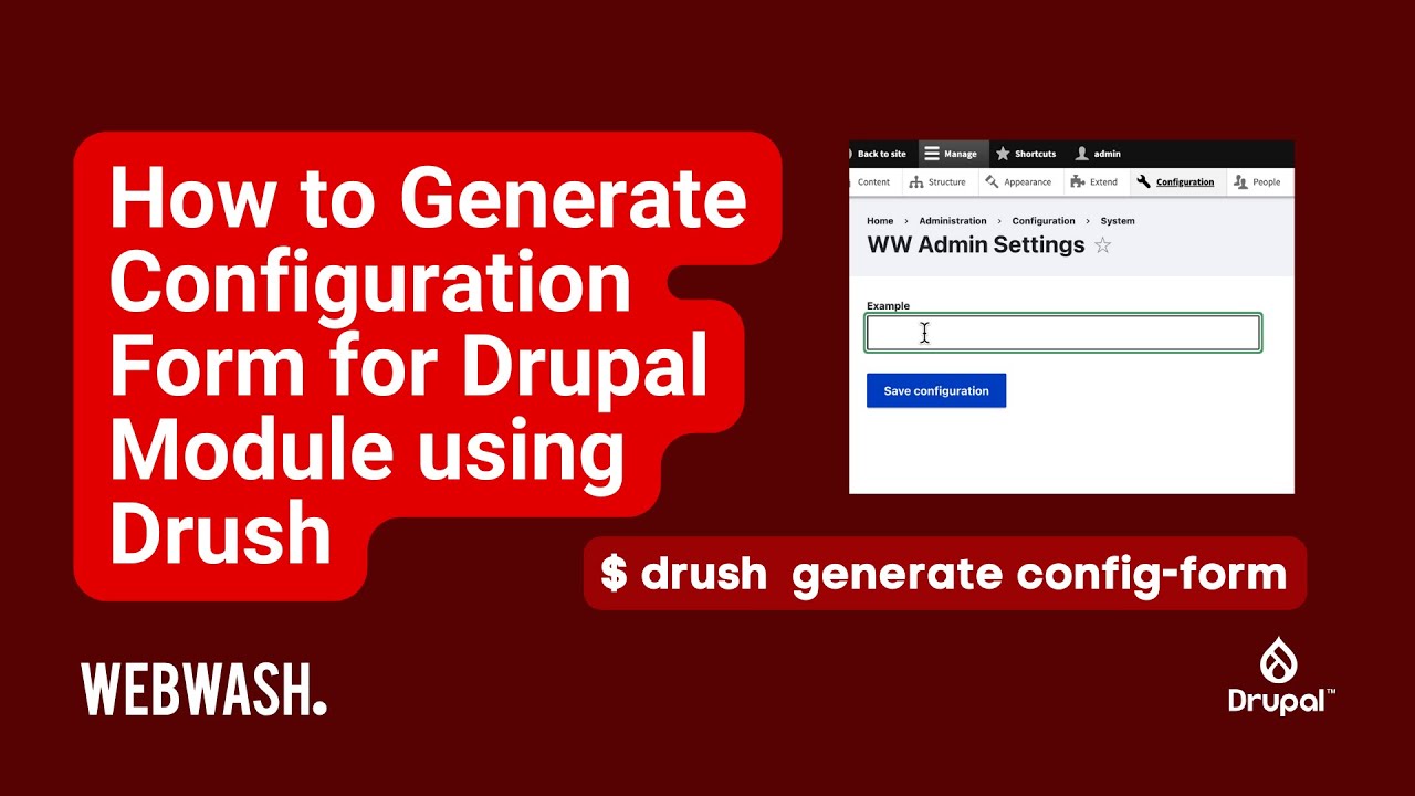 How to Generate Configuration Form for Drupal Module using Drush