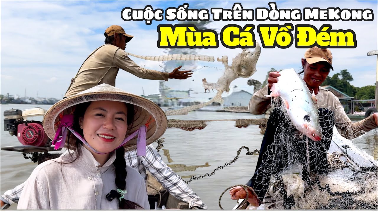 Cuộc sống 2 bên bờ Mekong đi chài trúng mánh mẻ Cá Vồ Đém siêu to từ thượng nguồn Campuchia