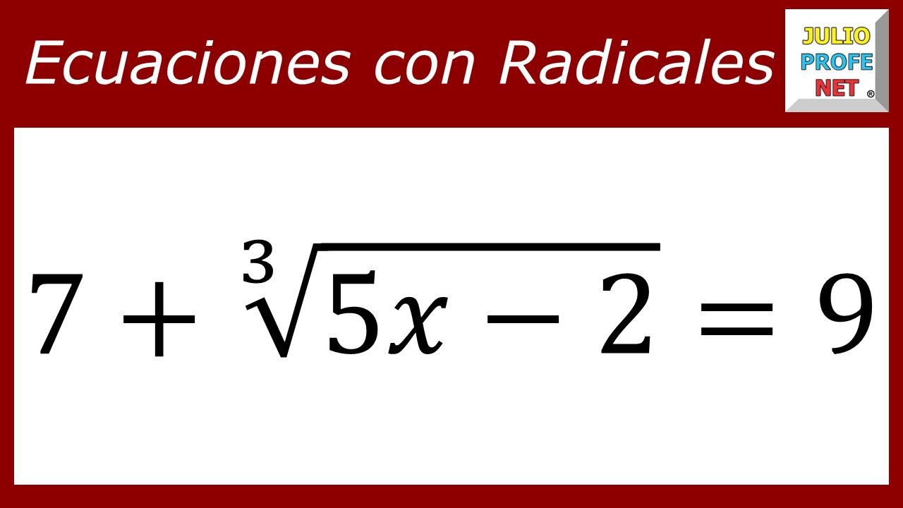 Ecuaciones con radicales | Ej. 1 #julioprofe