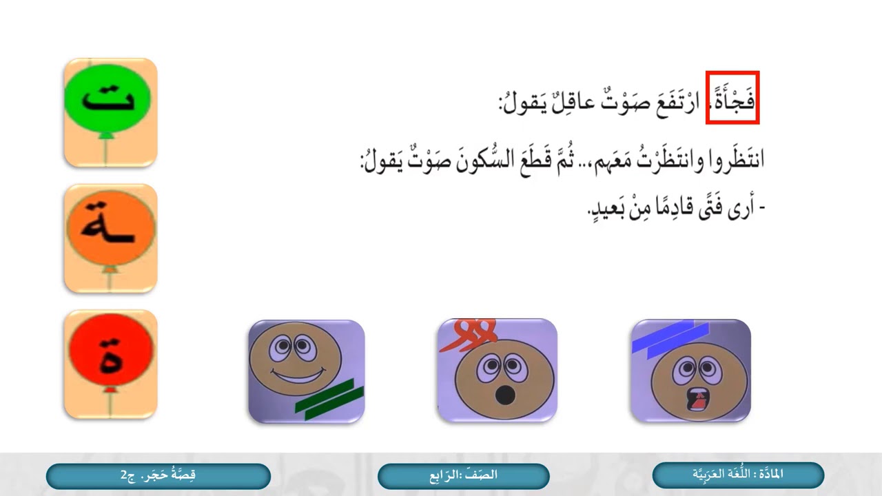 الصف الرابع   اللغة العربية    قصة حجر  ج2
