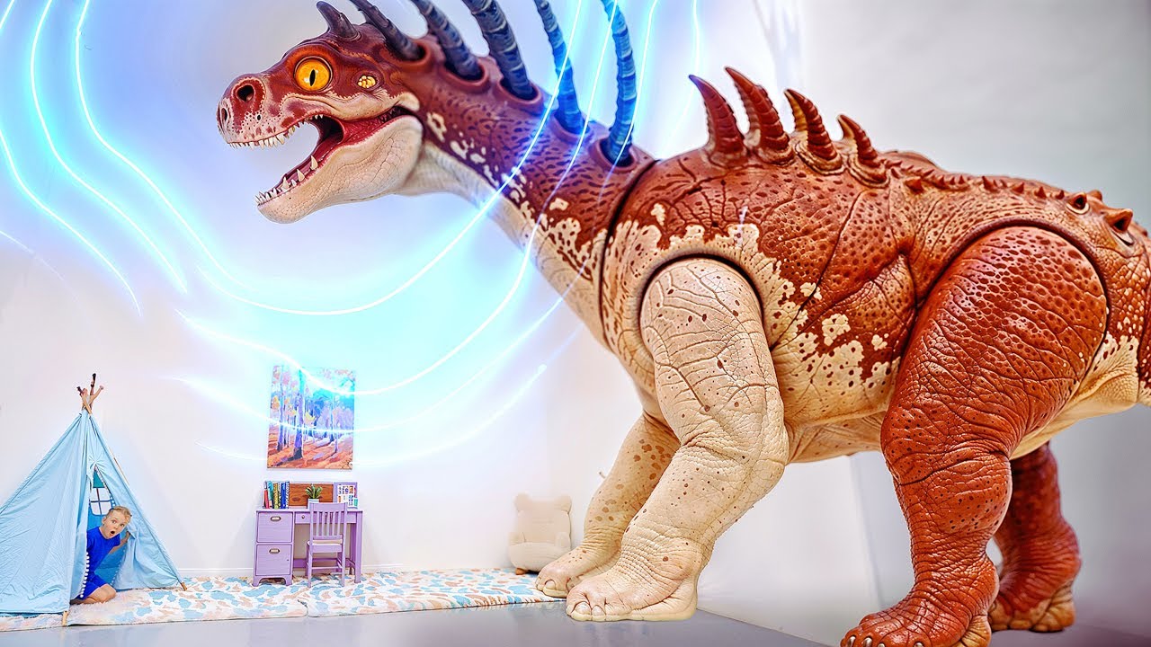 Adventures with Ice Eggs and LIVING DINOSAURS at Home &ndash; Kids Learn Dinosaur Names