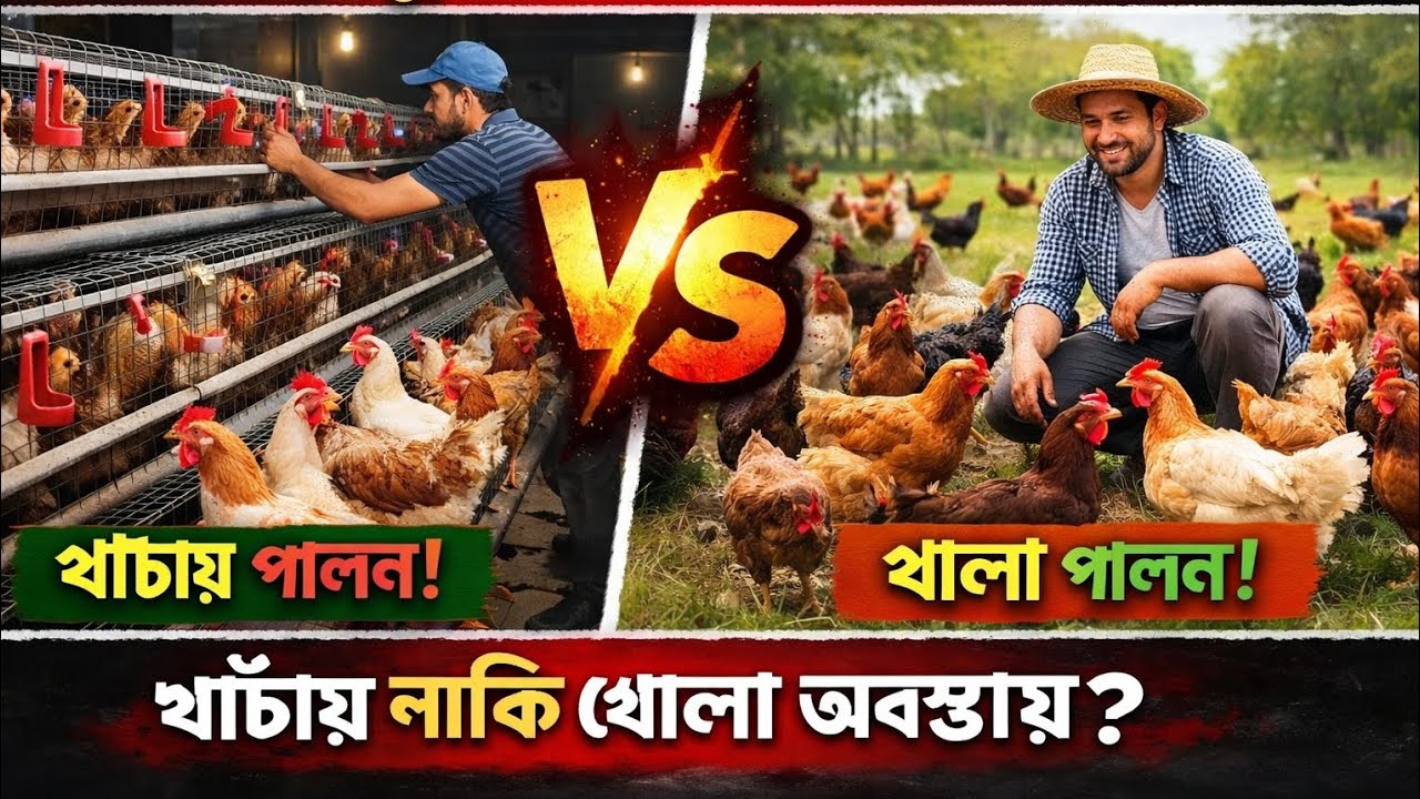 খাঁচায় মুরগি পালন vs খোলা পালন | নতুন খামারিদের জন্য গুরুত্বপূর্ণ তথ্য।#PoultryFarming